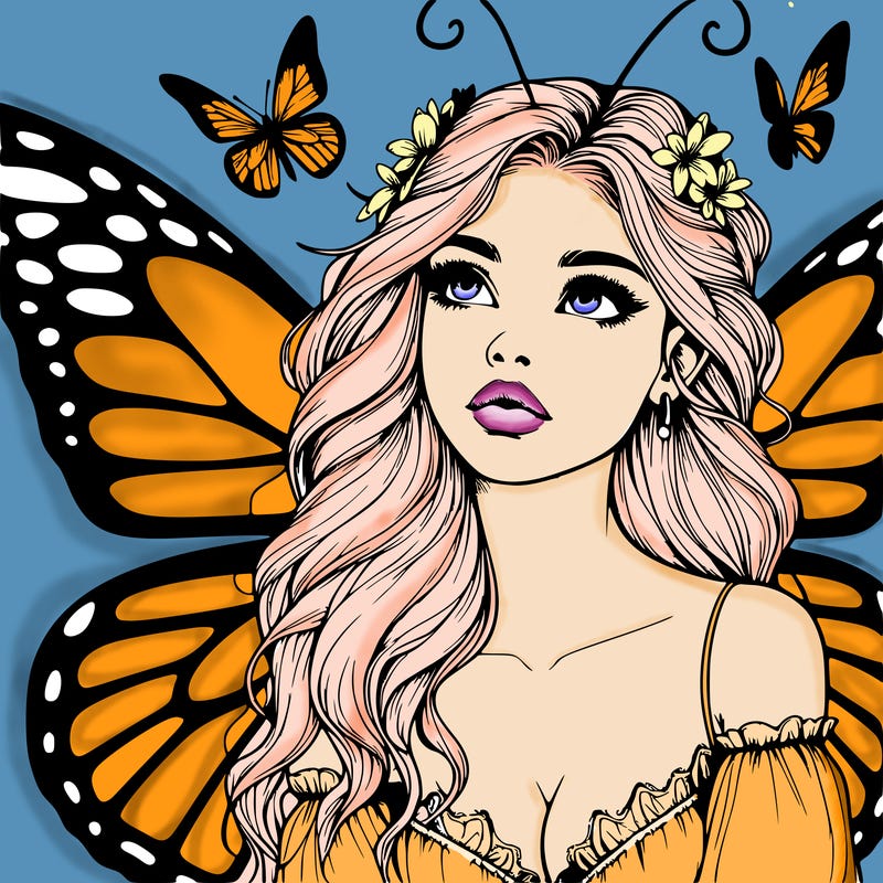 butterfly fairy realistic girl
