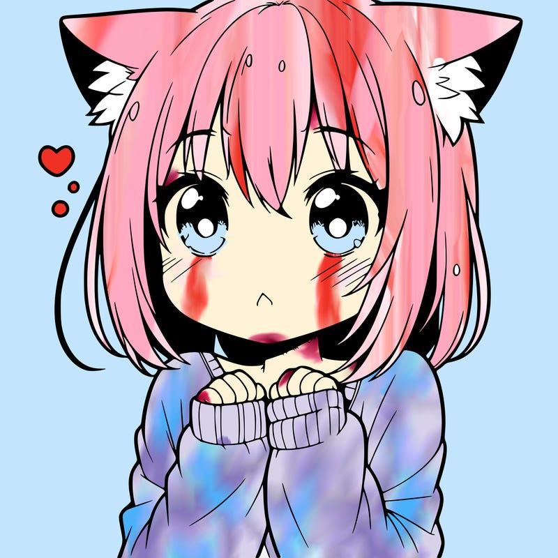 shy anime catgirl