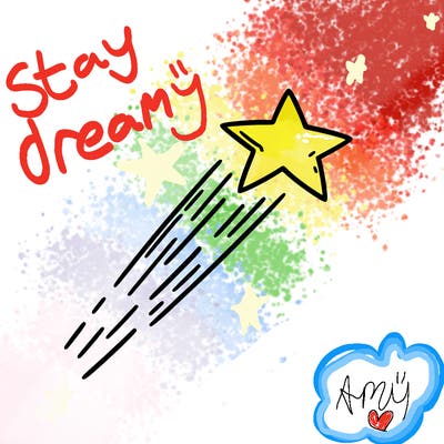 a shooting star in the sky