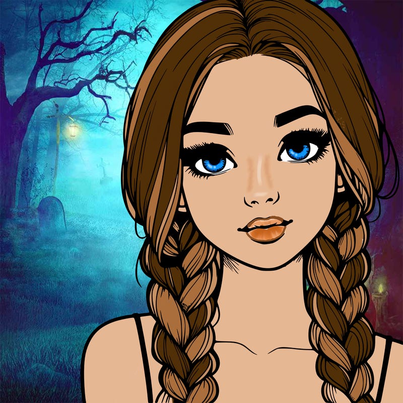 realistic girl with braids