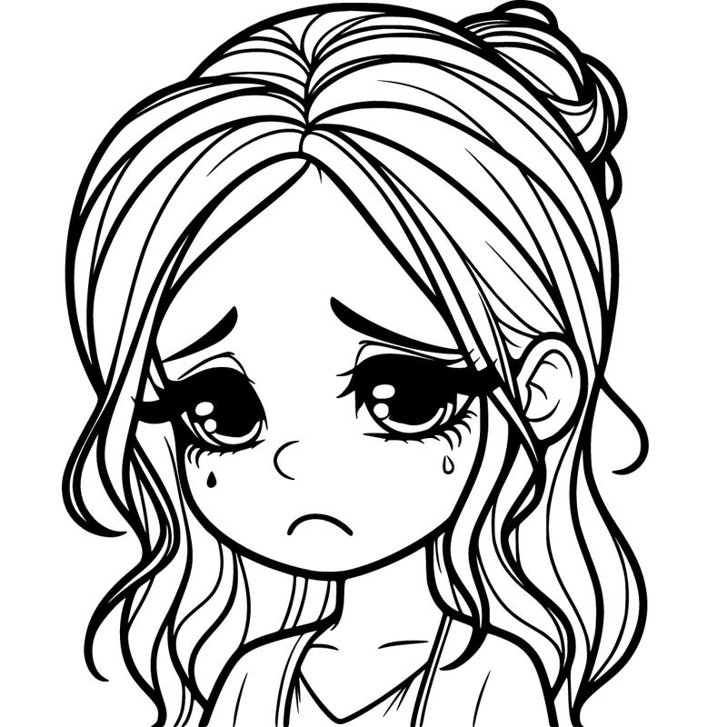 realistic girl sad