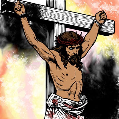 jesus realistic on the cross