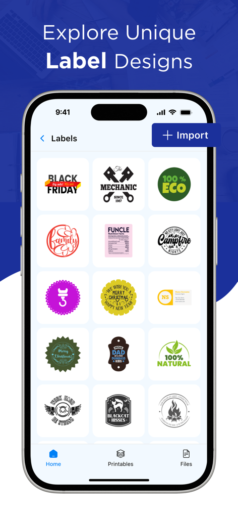 Smart Printer App: iPrint Scan - Interface of the Smart Printer App showing a variety of unique label templates for printing.