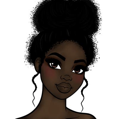 beautiful black woman with an up do hairstyle