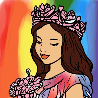 girl with flowers crown