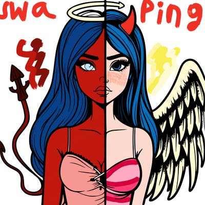 devil vs angel realistic girl