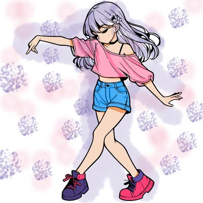 realistic girl danceing