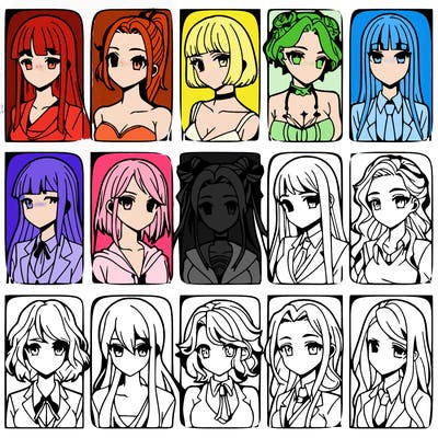 girls that look diffrent anime