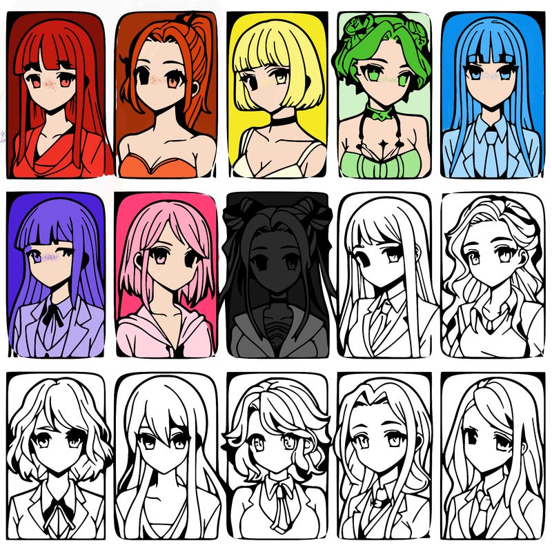 girls that look diffrent anime