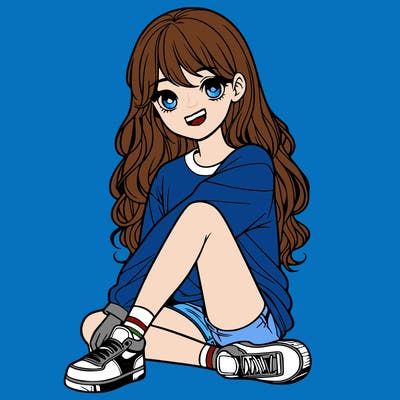 girl sitting realistic