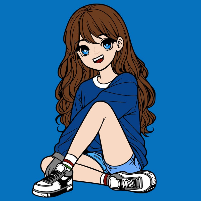 girl sitting realistic