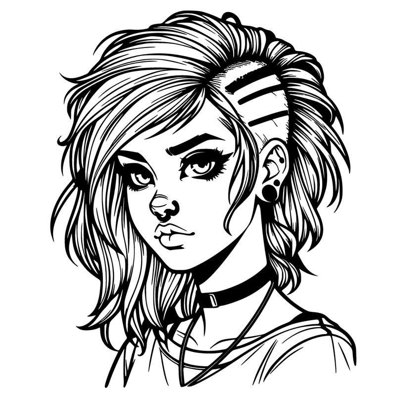 realistic punk style girl