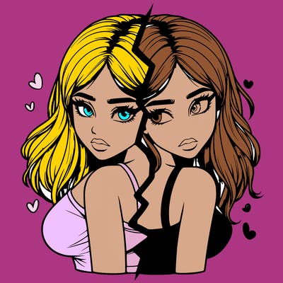 realistic girl split