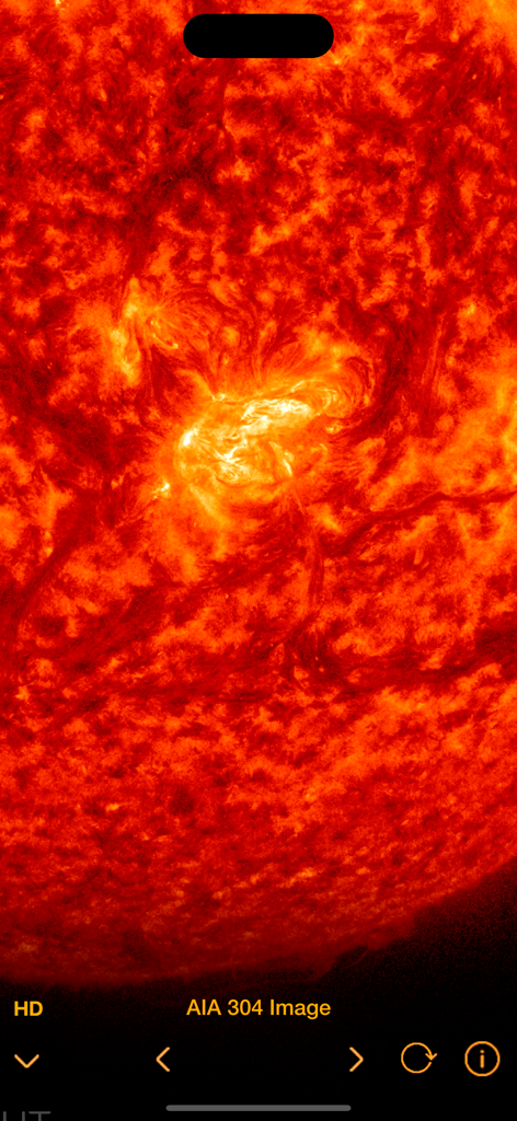 Solar Alert: Protect your Life - High definition AIA 304 image of the sun surface showing solar activity