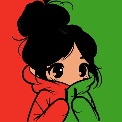 shy girl in big hoodie with messy bun