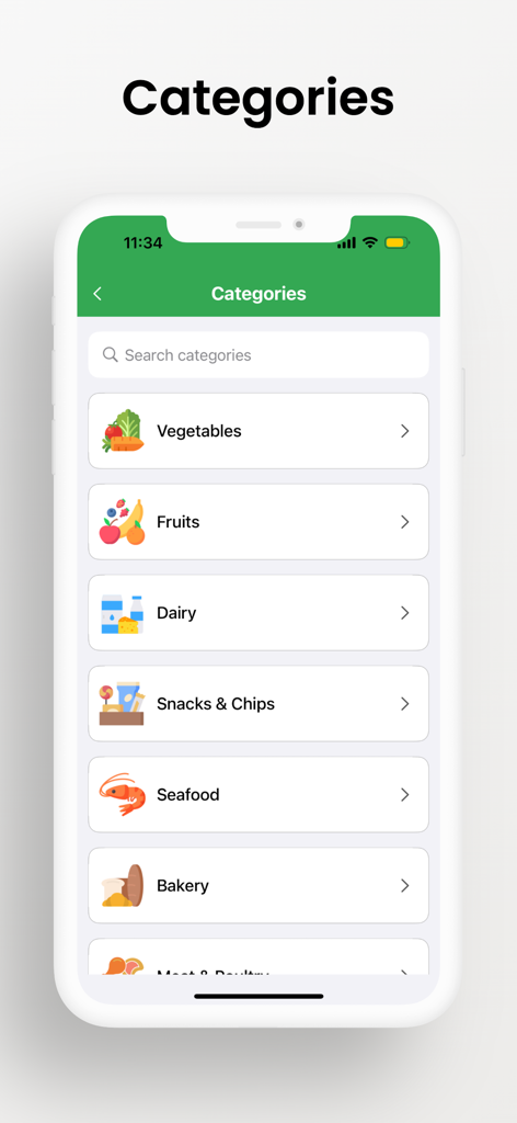 Grocery Shopping List Pro - Interface of the Grocery Shopping List Pro app showing food categories like vegetables, fruits, and dairy