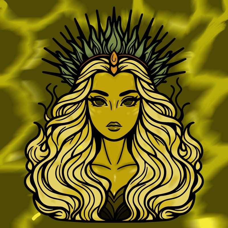 realistic beautiful queen of fire