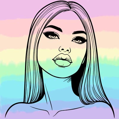 realistic woman with full lips