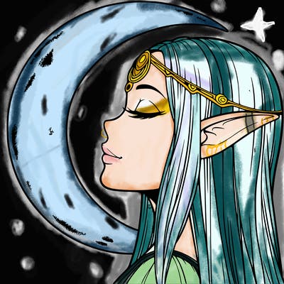 a realistic moon elf