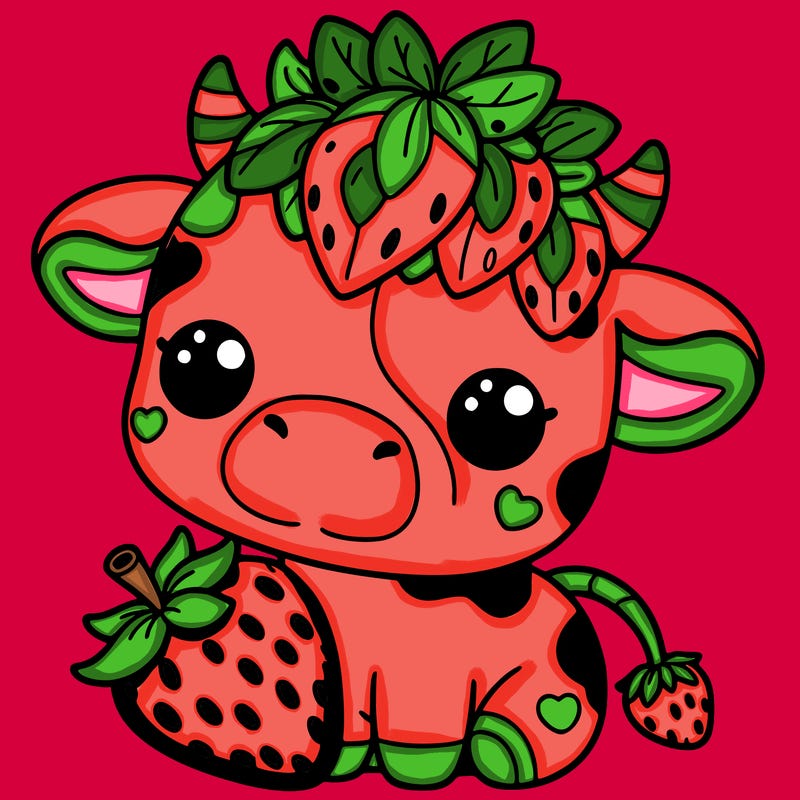 cute strawberry cow