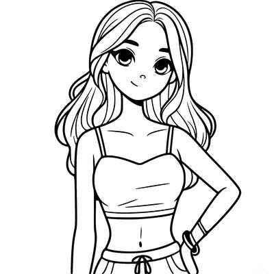 teen girl with crop top