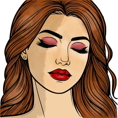 realistic woman with eyes closed