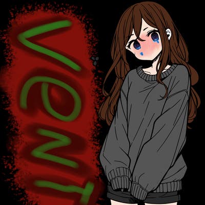 manga teen girl  in a sweater and baggy pants