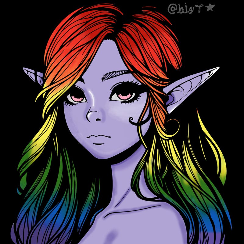 elf girl realistic dark fantasy