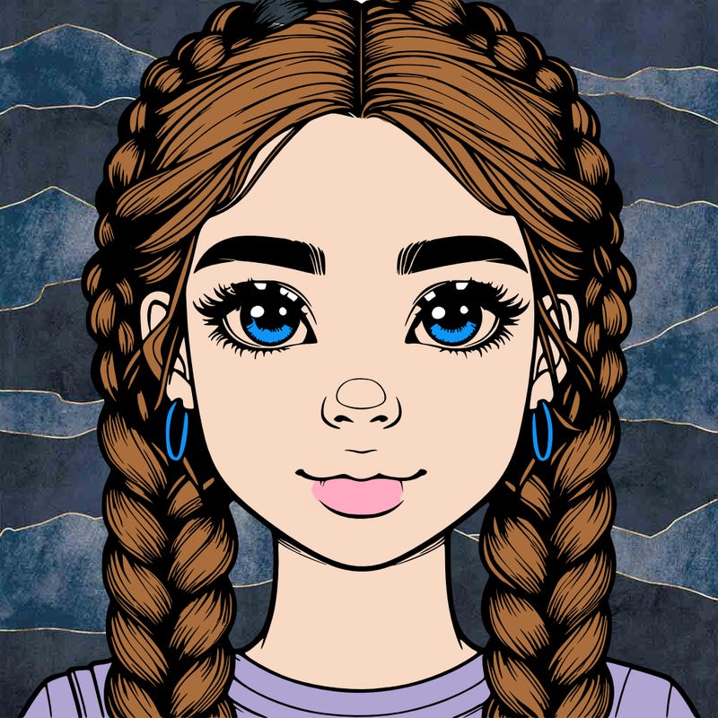 realistic girl with braids