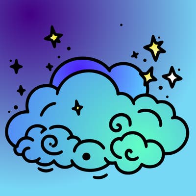 pink starry cloud sky