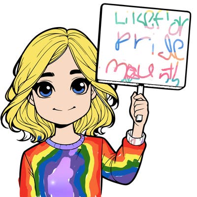 realistic girl holding up a sign