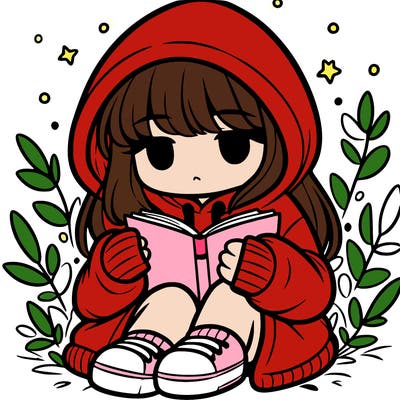 girl in oversized hoodie reading a book