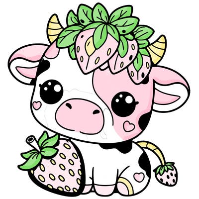 cute strawberry cow