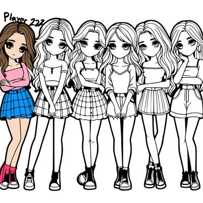 a group of girls realistic