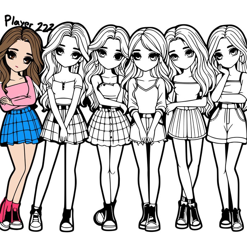 a group of girls realistic