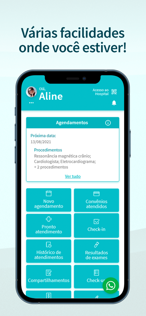 Meu Oswaldo Cruz - Dashboard of the Meu Oswaldo Cruz app showing patient appointments exam results and healthcare services