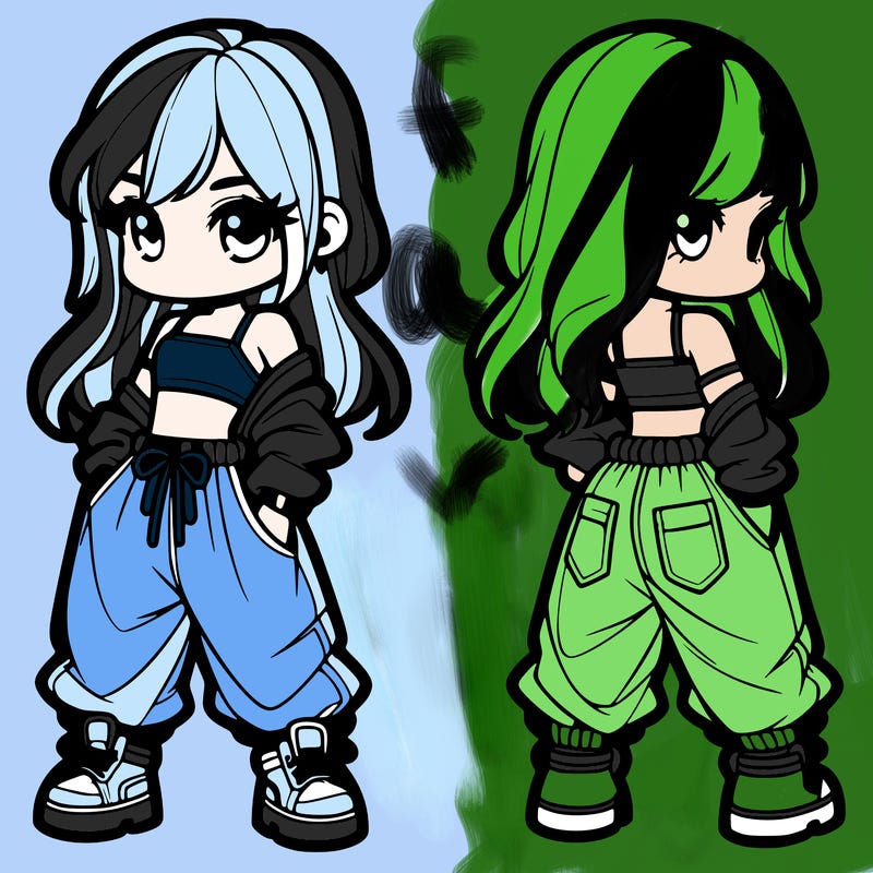 girl in crop top and baggy pants