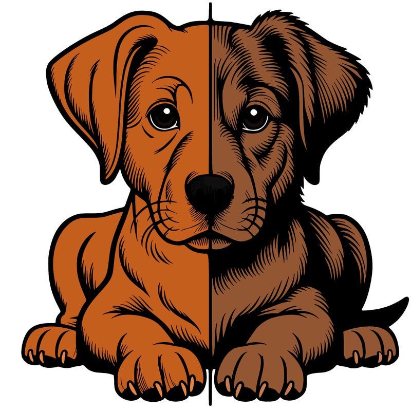realistic dog split picture