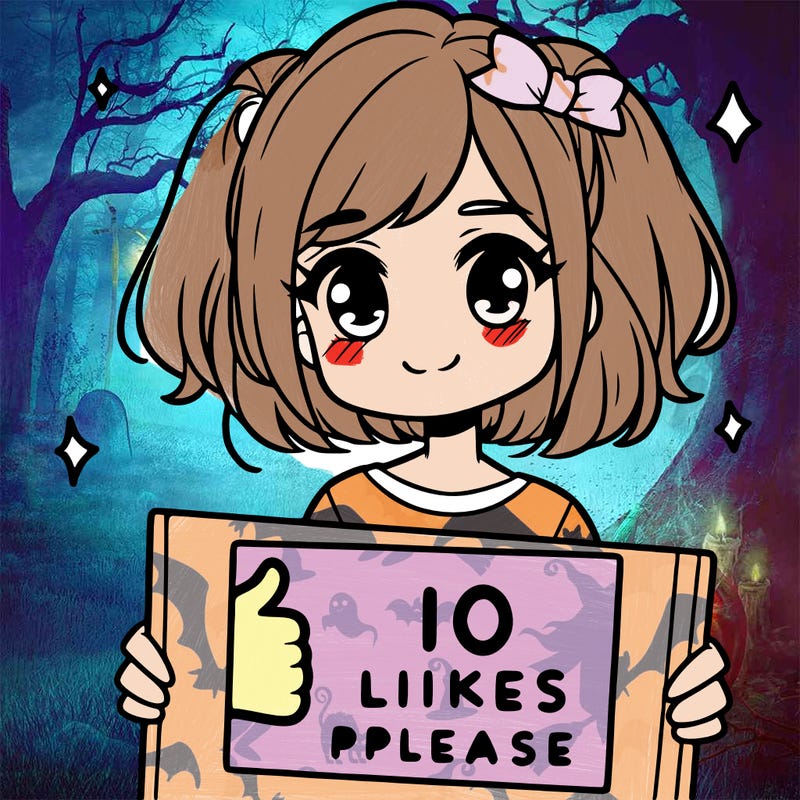 girl holding a sign saying 10 likes please