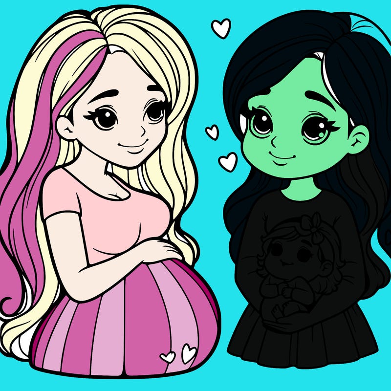 a pregnant woman with a baby girl