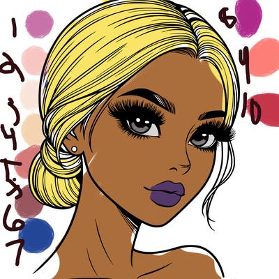 realistic girl with lashes