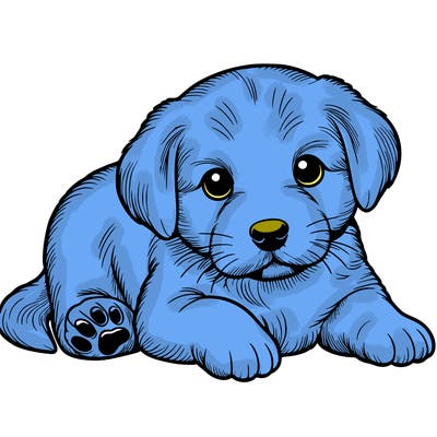 a cute realistic puppy