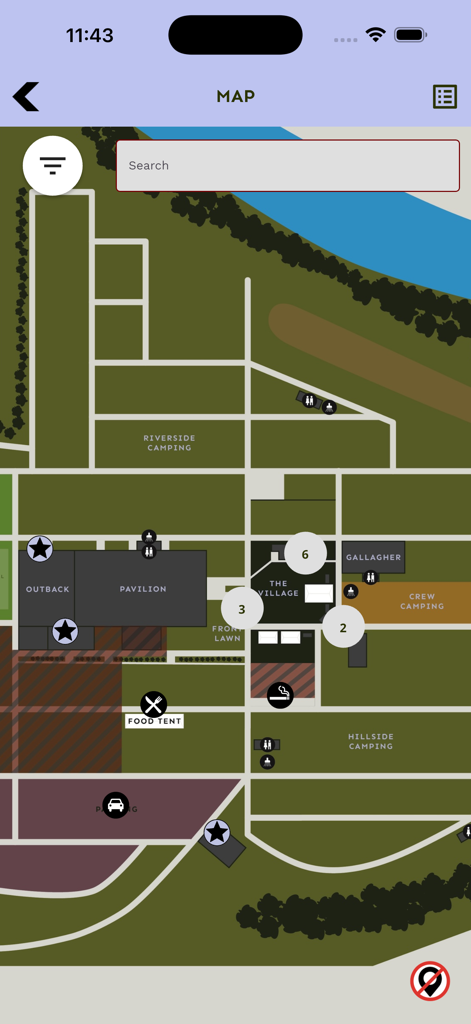 Northern Easter Camp - Interactive site map of Northern Easter Camp 2026 showing camping zones and facilities