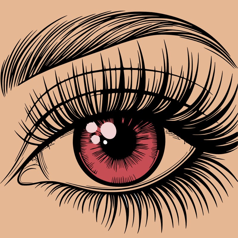 an beautiful realistic eye with long lashes