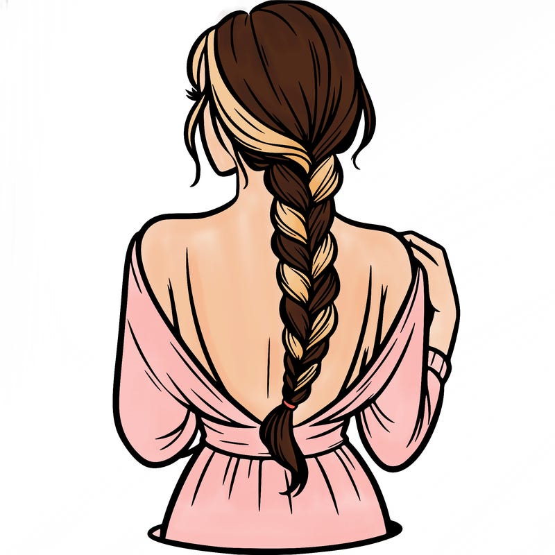 woman turning her back with a braid