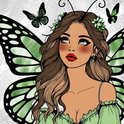 butterfly fairy realistic girl