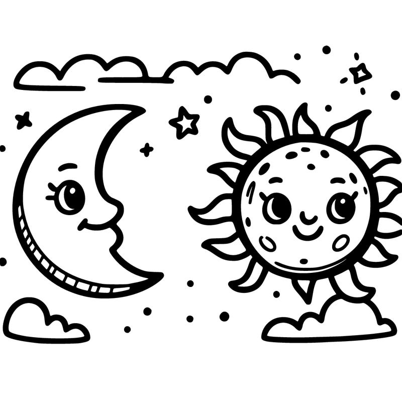 moon and sun