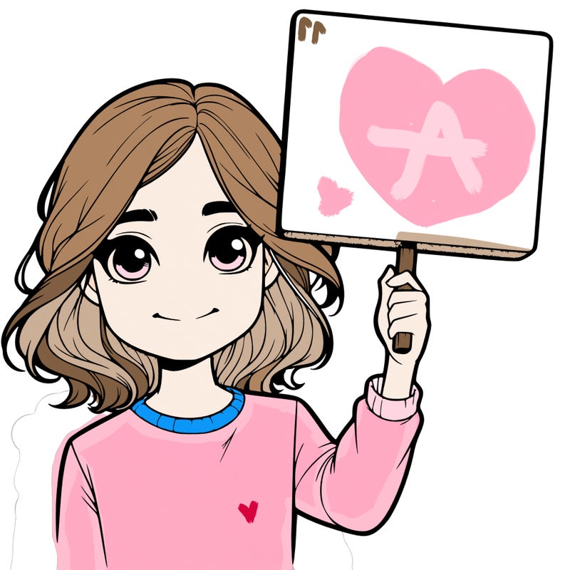 realistic girl holding up a sign