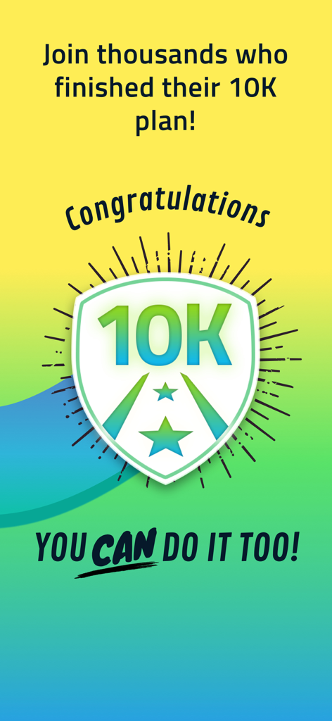 10K Runner, Couch to 10K Run - A motivational 10K running achievement badge for beginners