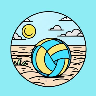 volleyball on a beach